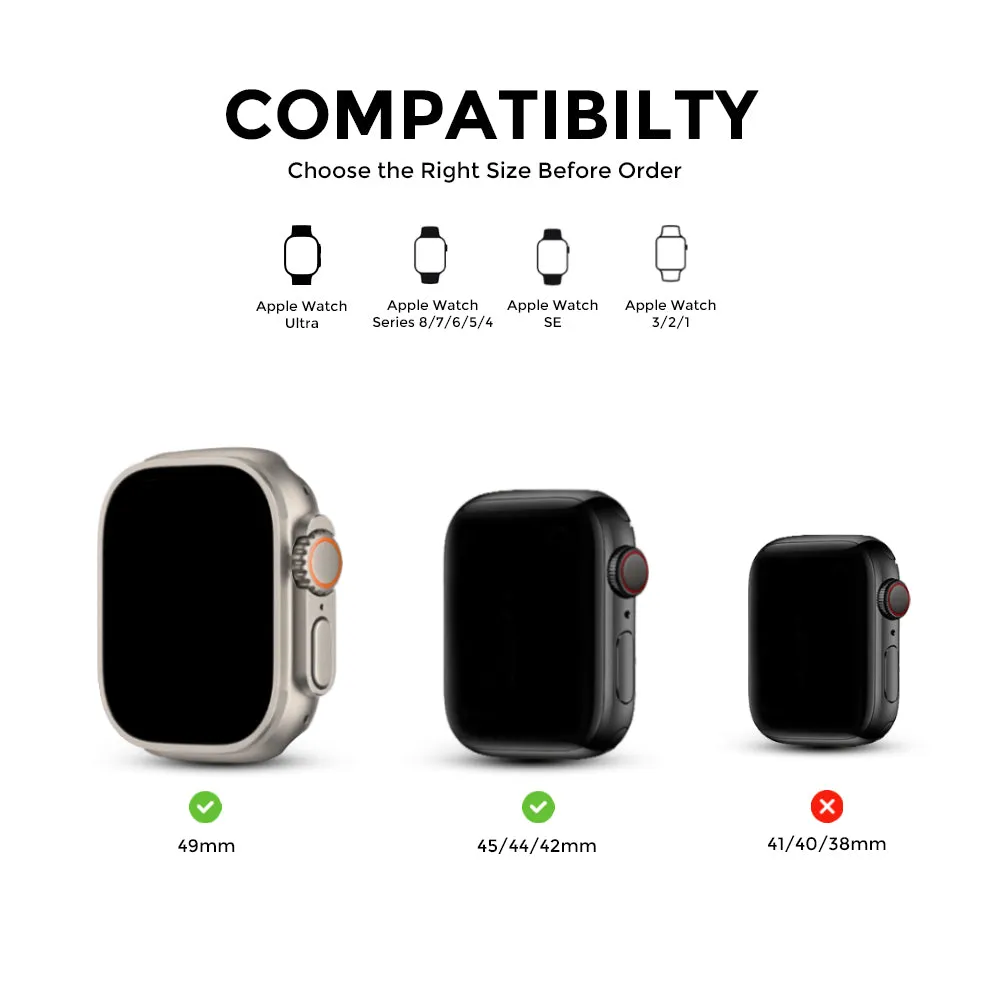 Apple Watch Ultra 49mm / 45mm / 44mm / 42mm | PU Leather Band | Red