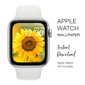 Apple Watch WALLPAPER - Sunflower - Instant Download - Watch Background Apple Watch face design