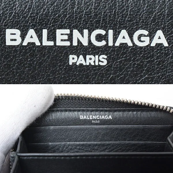 Balenciaga Leather Coin Case Black 489801