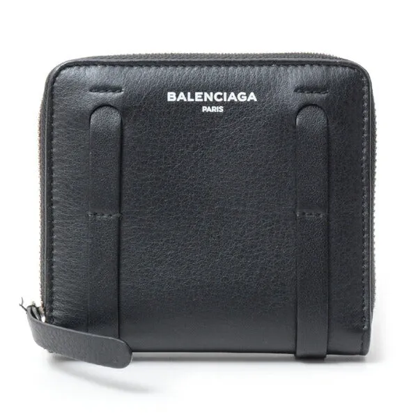 Balenciaga Leather Coin Case Black 489801