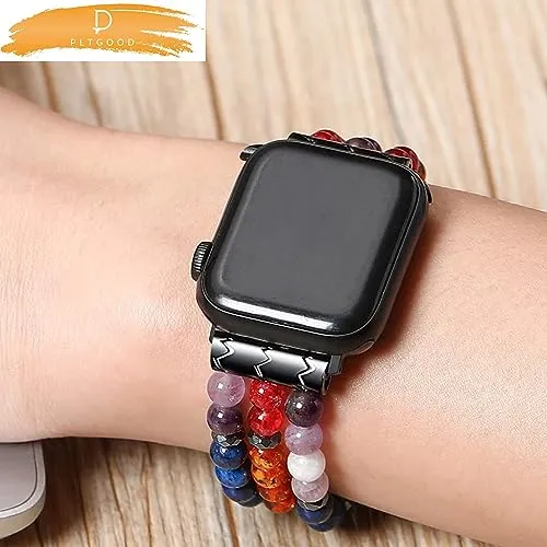 Beaded Boho Bracelet Compatible for Apple Watch Band 38mm/40mm Women Series 8/7/6/SE/5/4 Fashion Handmade Stretch Watch Strap for iWatch Band Series 3/2/1 Replacement