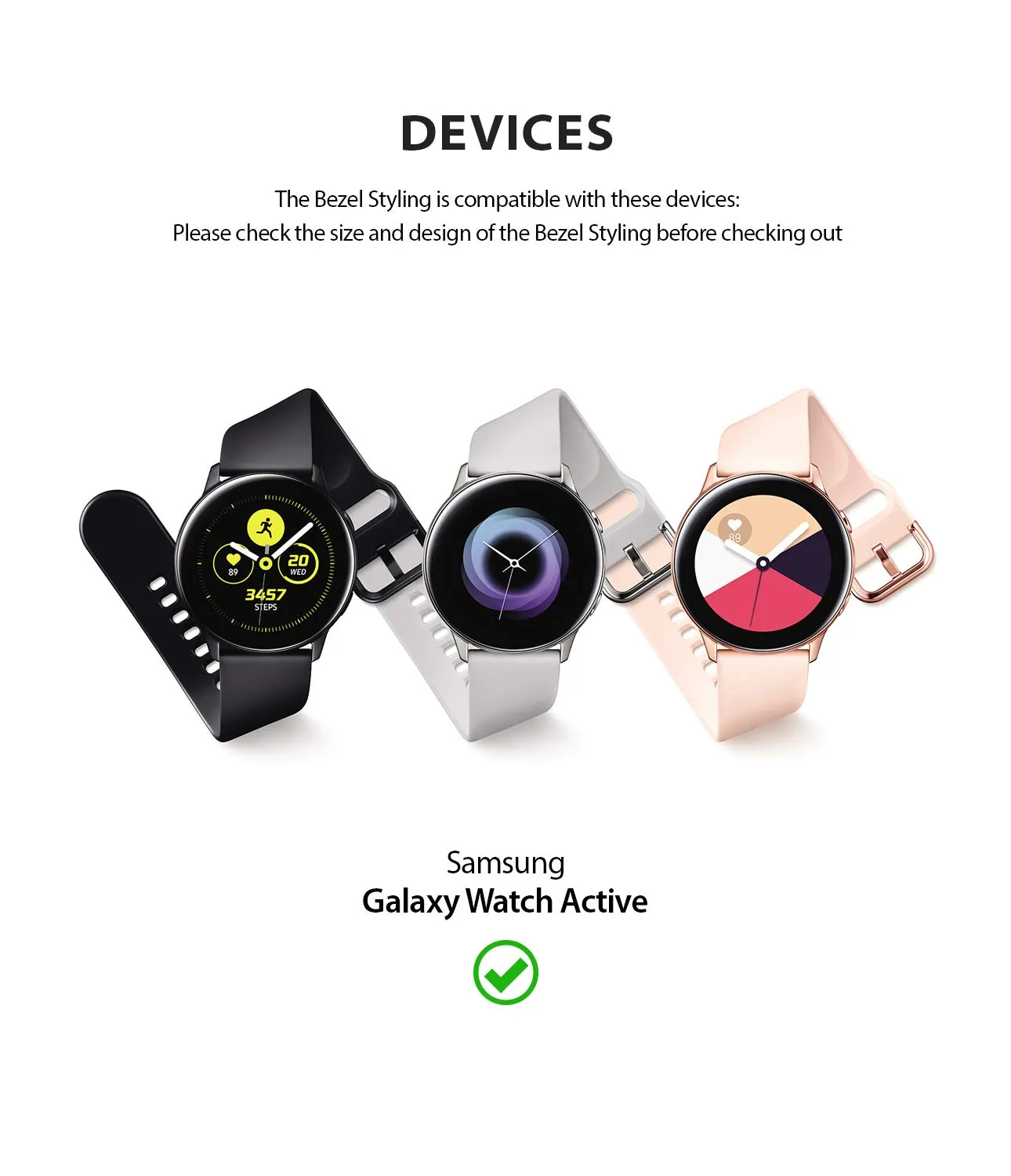 Bezel Styling Cover for Galaxy Watch Active (2019) - Glossy Blue [Stainless Steel]