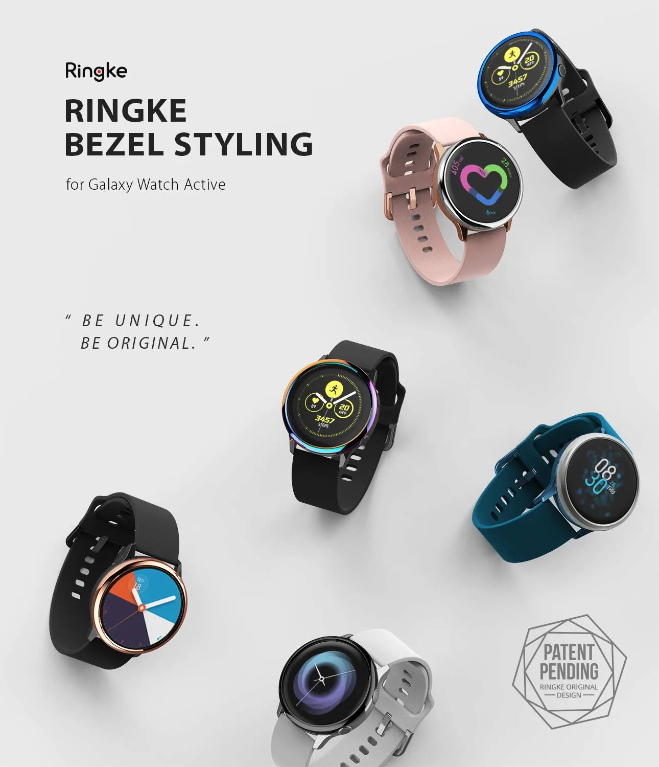 Bezel Styling Cover for Galaxy Watch Active (2019) - Silver  [Stainless Steel]