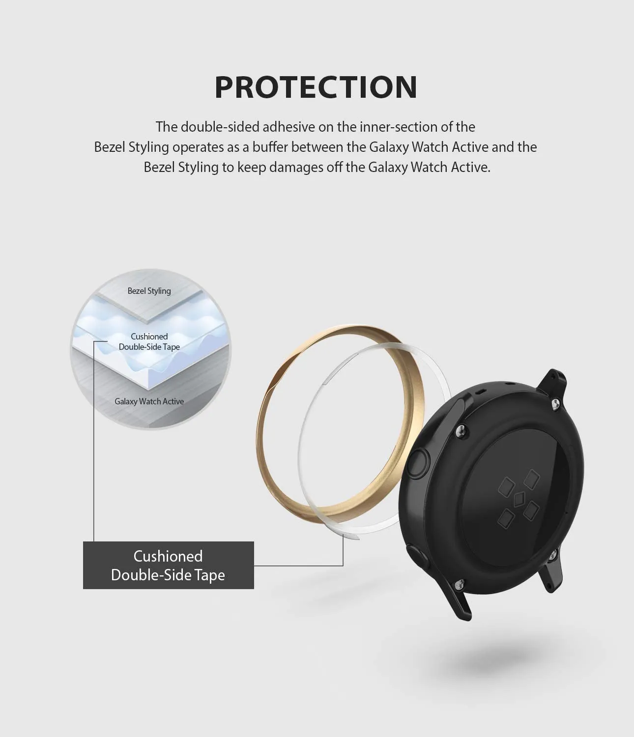 Bezel Styling Cover for Galaxy Watch Active (2019) - [Stainless Steel]