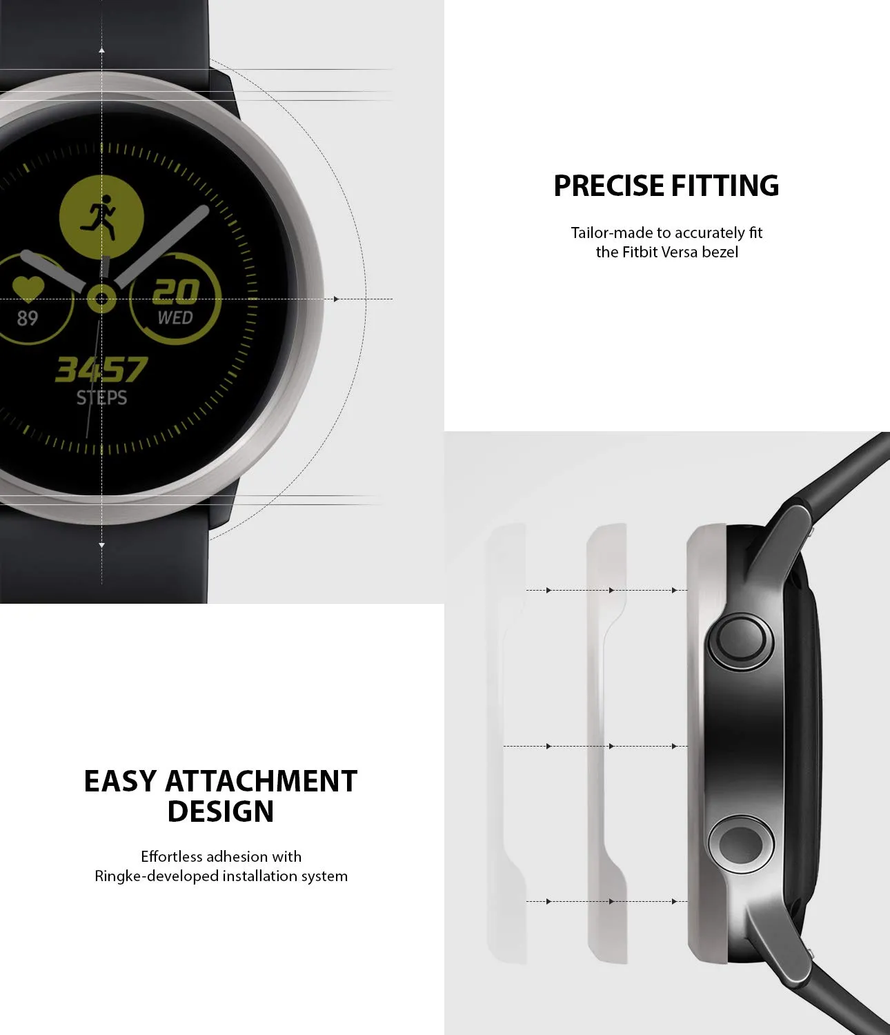 Bezel Styling Cover for Galaxy Watch Active (2019) - [Stainless Steel]