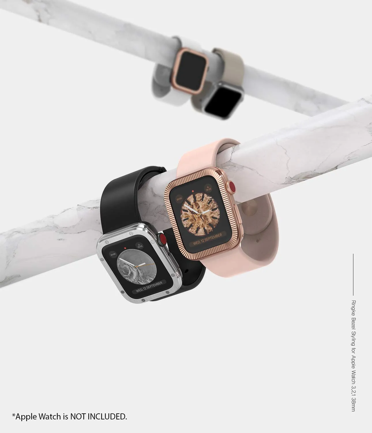 Bezel Styling for Apple Watch 38mm for Series 3 / Series 2 / Series 1  - Glossy Rose Gold (AW3-38-41) [Stainless Steel]