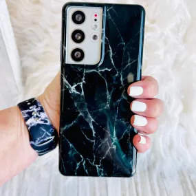 Black Marble Phone Case For Samsung Galaxy