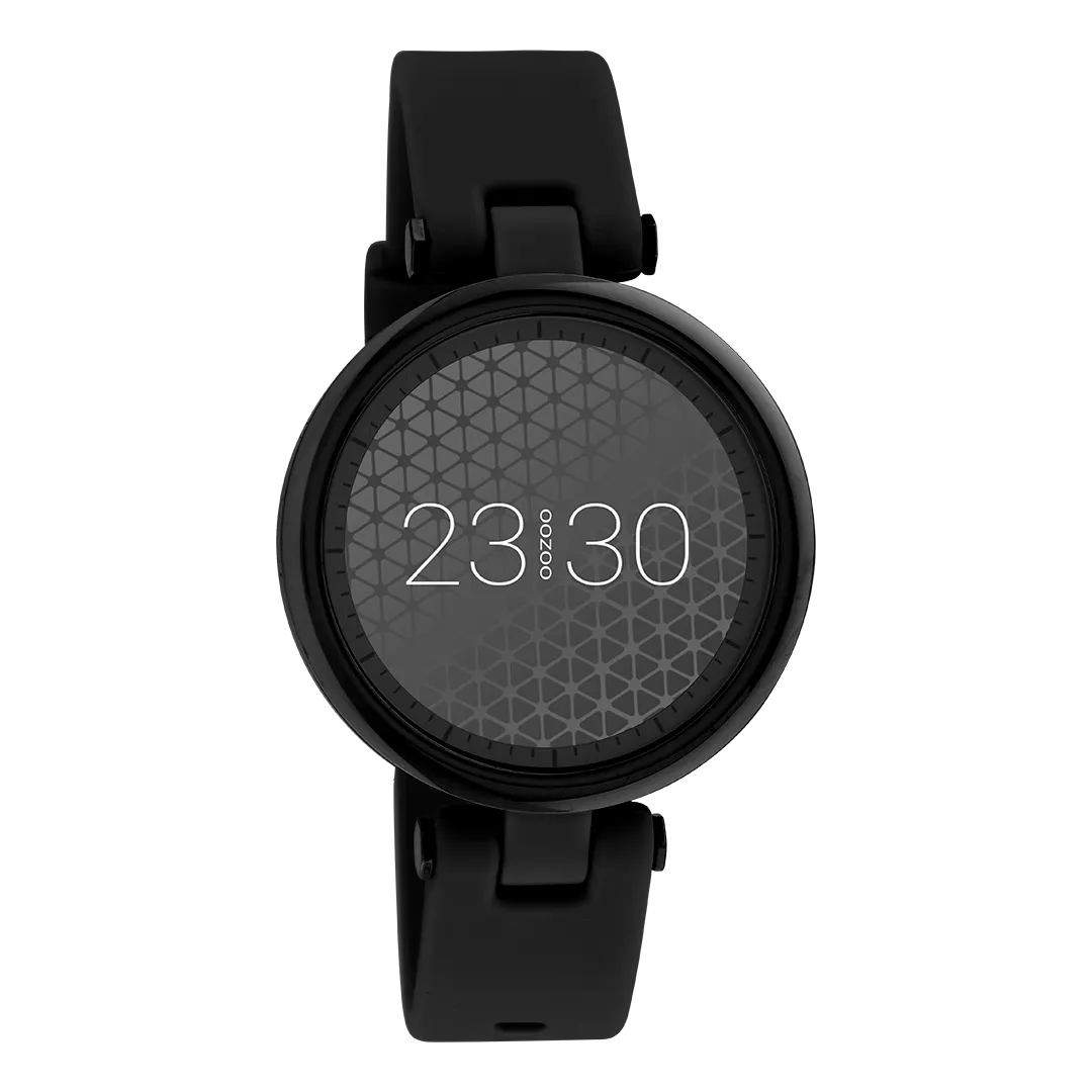 Black OOZOO smartwatch with black rubber strap - Q00407