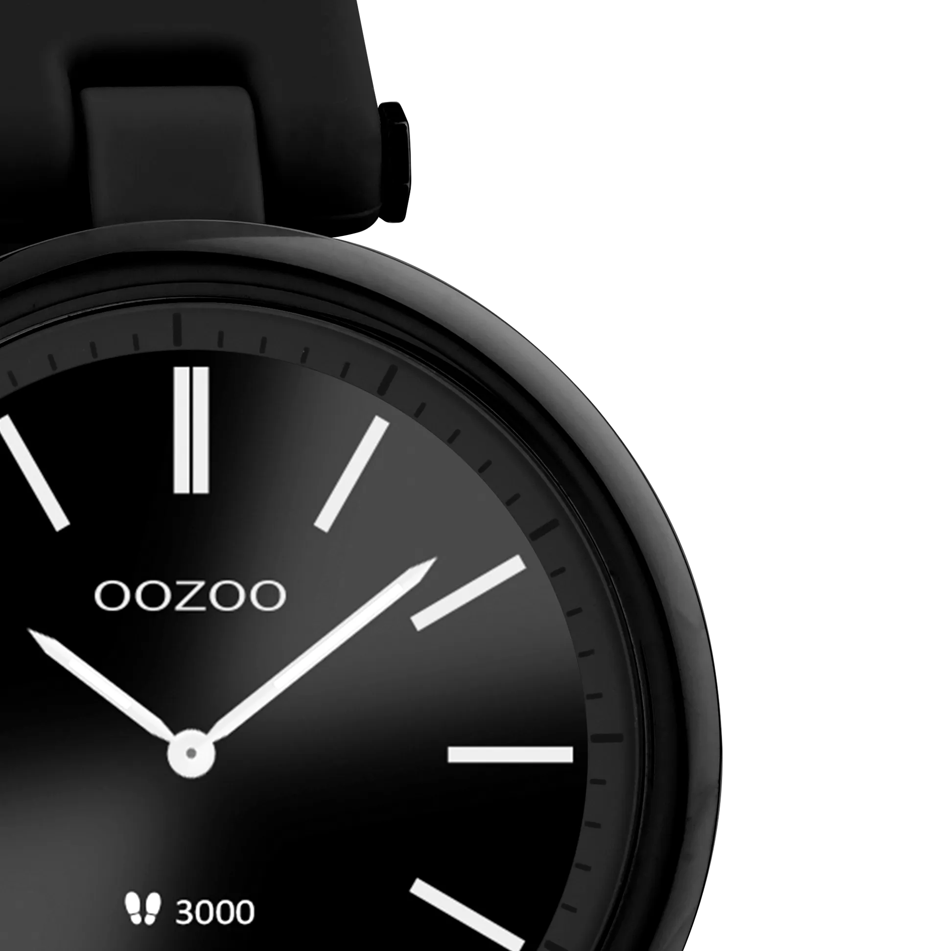 Black OOZOO smartwatch with black rubber strap - Q00407