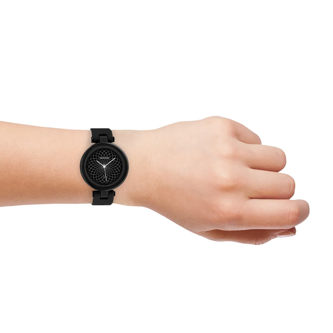 Black OOZOO smartwatch with black rubber strap - Q00407