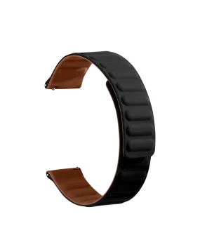 Black Silicone Magnetic Poppy WatchBand for Samsung/OnePlus/Fitbit Smartwatches (20mm)