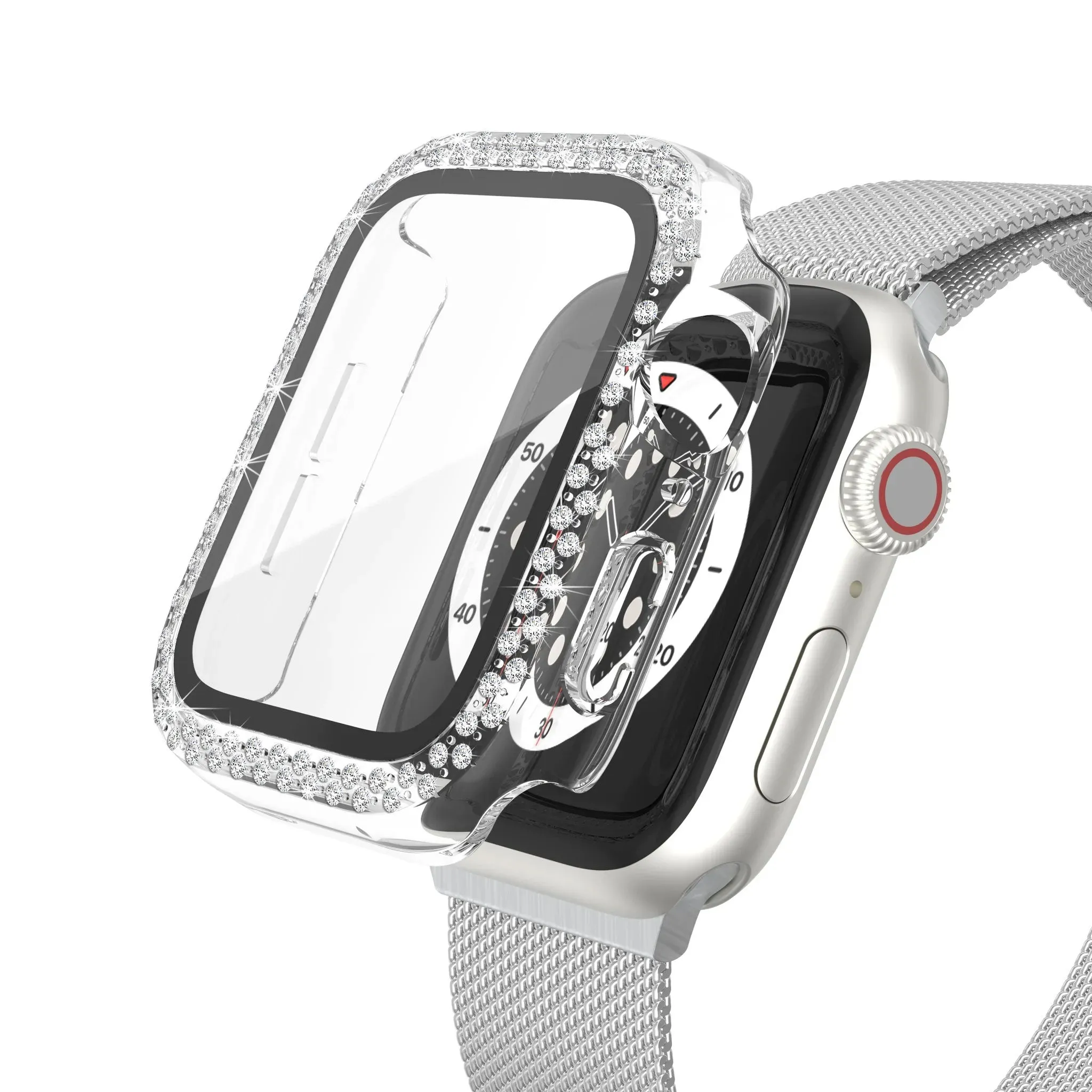 Bling Bumper Case with Tempered Glass Screen Protector Compatible with Apple Watch 38mm