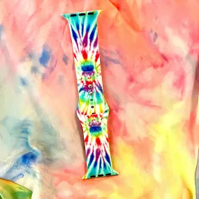 Blue Tie Dye Print Silicone Band For Apple Watch