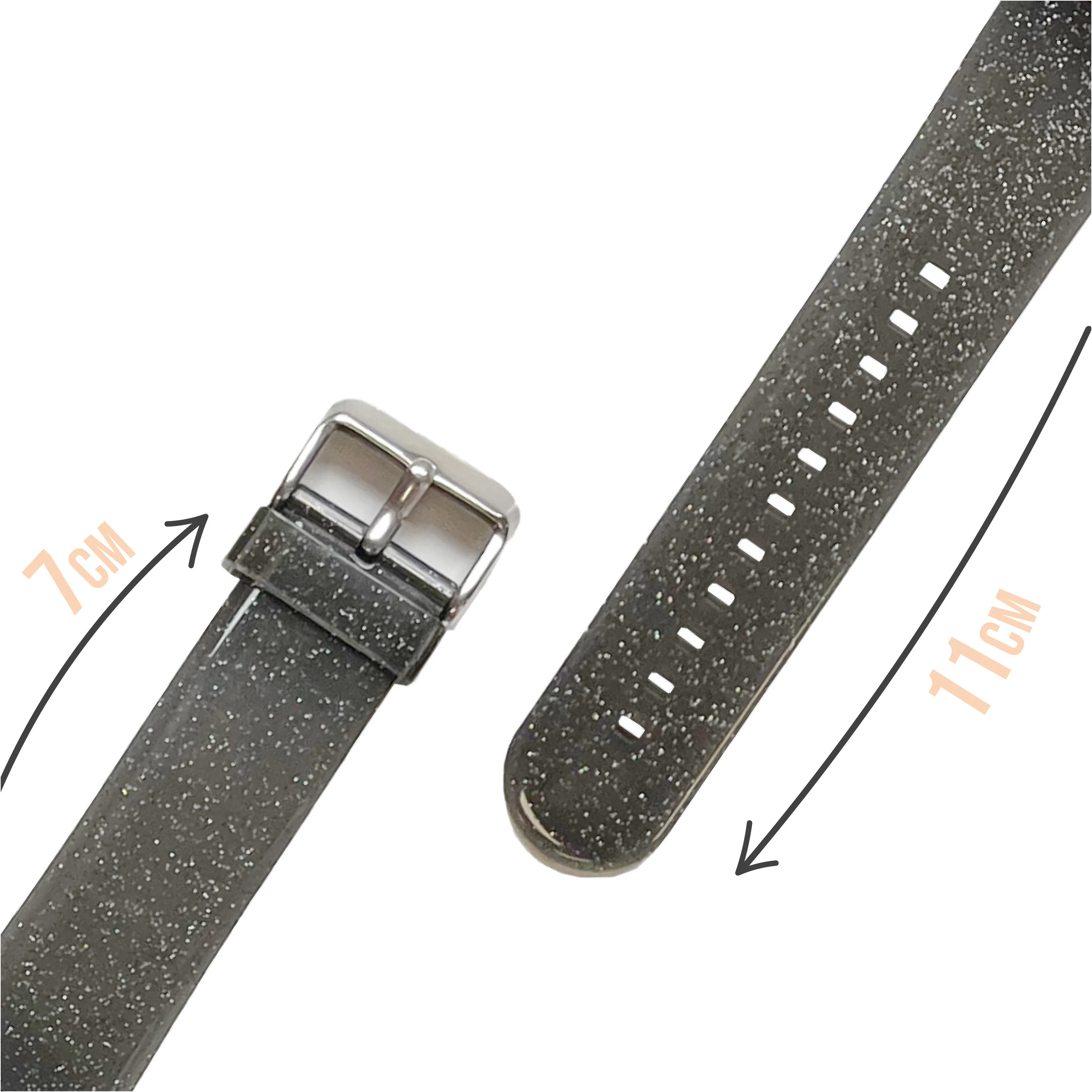 Bonnie the Highland Cow Black Glitter Smartwatch Strap