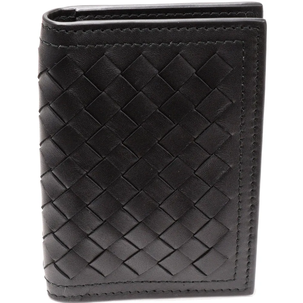 Bottega Veneta Bifold Card Case Intrecciato Calf Black