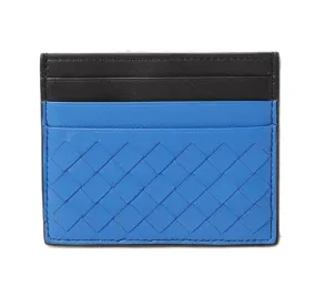 Bottega Veneta Card Case Intrecciato Blue/Black