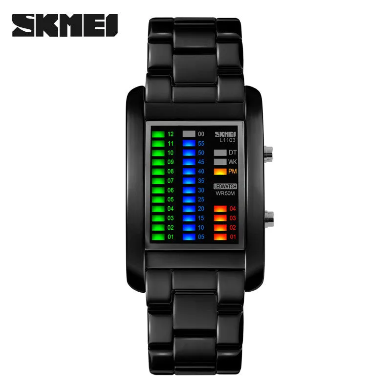 Brand SKMEI 1103 High Quality Alloy Analog Luxury Fashion Men's Wrist Watch New binary led wristwatches