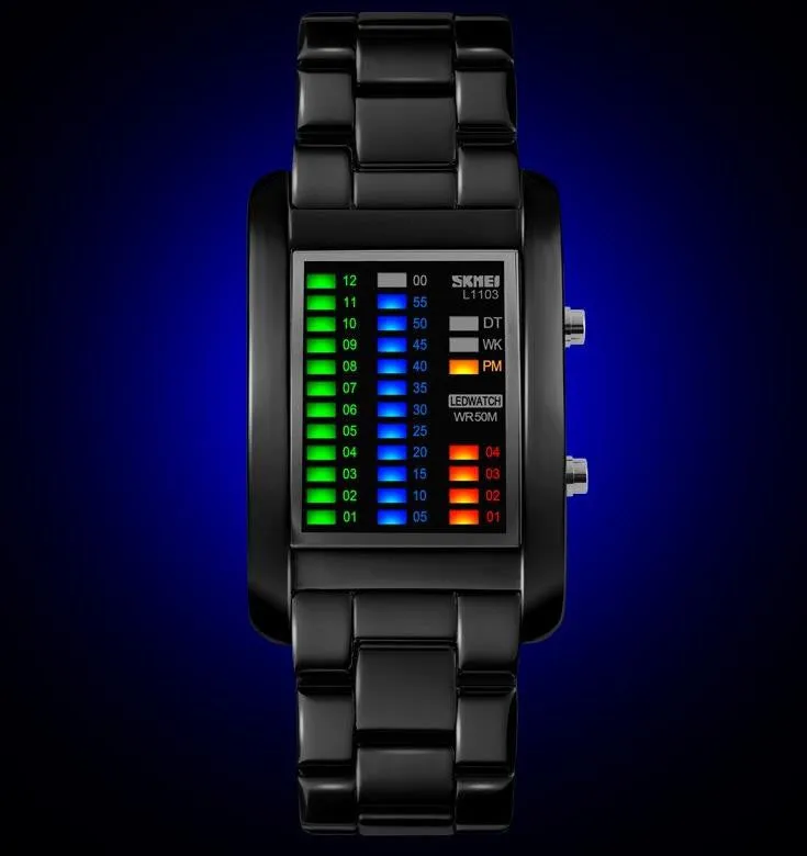 Brand SKMEI 1103 High Quality Alloy Analog Luxury Fashion Men's Wrist Watch New binary led wristwatches