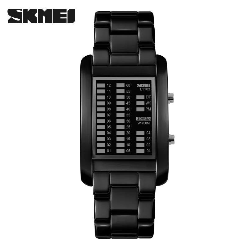 Brand SKMEI 1103 High Quality Alloy Analog Luxury Fashion Men's Wrist Watch New binary led wristwatches