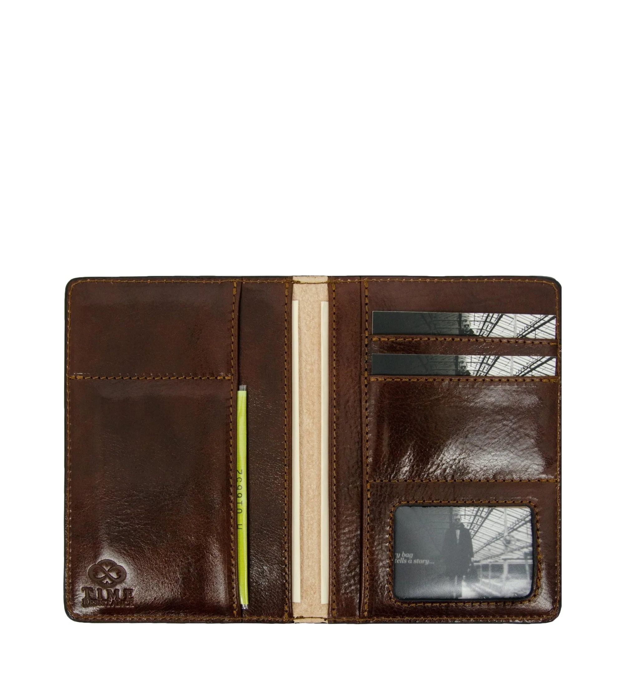 Brown Leather Car Documents Holder - Self-Reliance