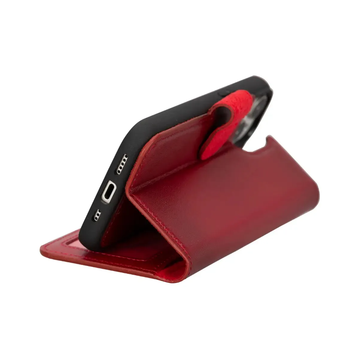 Burnished Red Leather (Regular) iPhone 16 Wallet Case