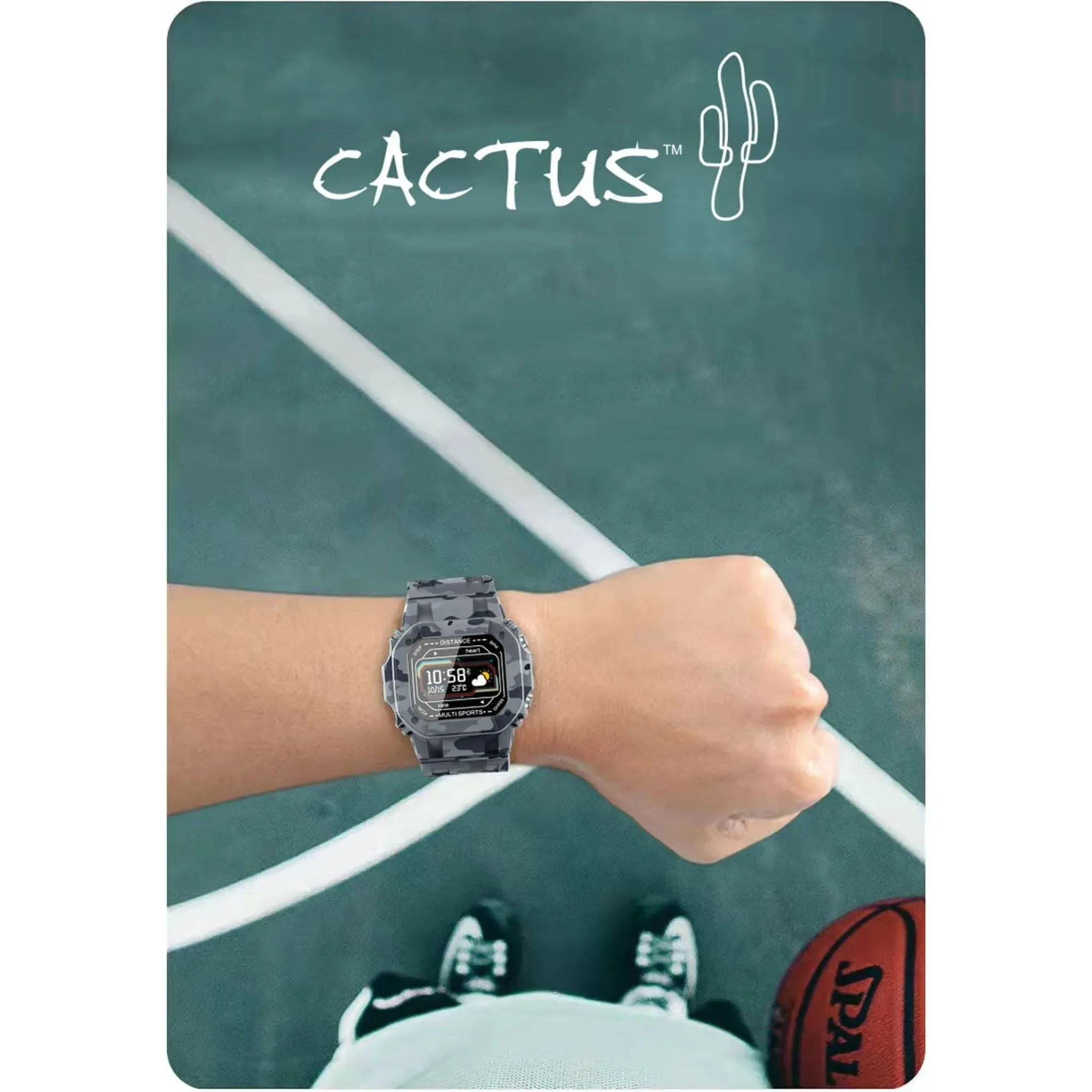 Cactus Watches | Nexus | Kids and Teens Smartwatch | Grey Camouflage