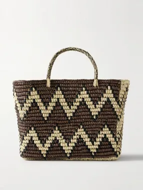 Canasta striped straw tote