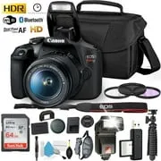 Canon Rebel T7 DSLR Camera with 18-55mm DC III Lens and 64GB Ultra Speed Memory Card, Case, Cleaning Kit, Flash Bundle