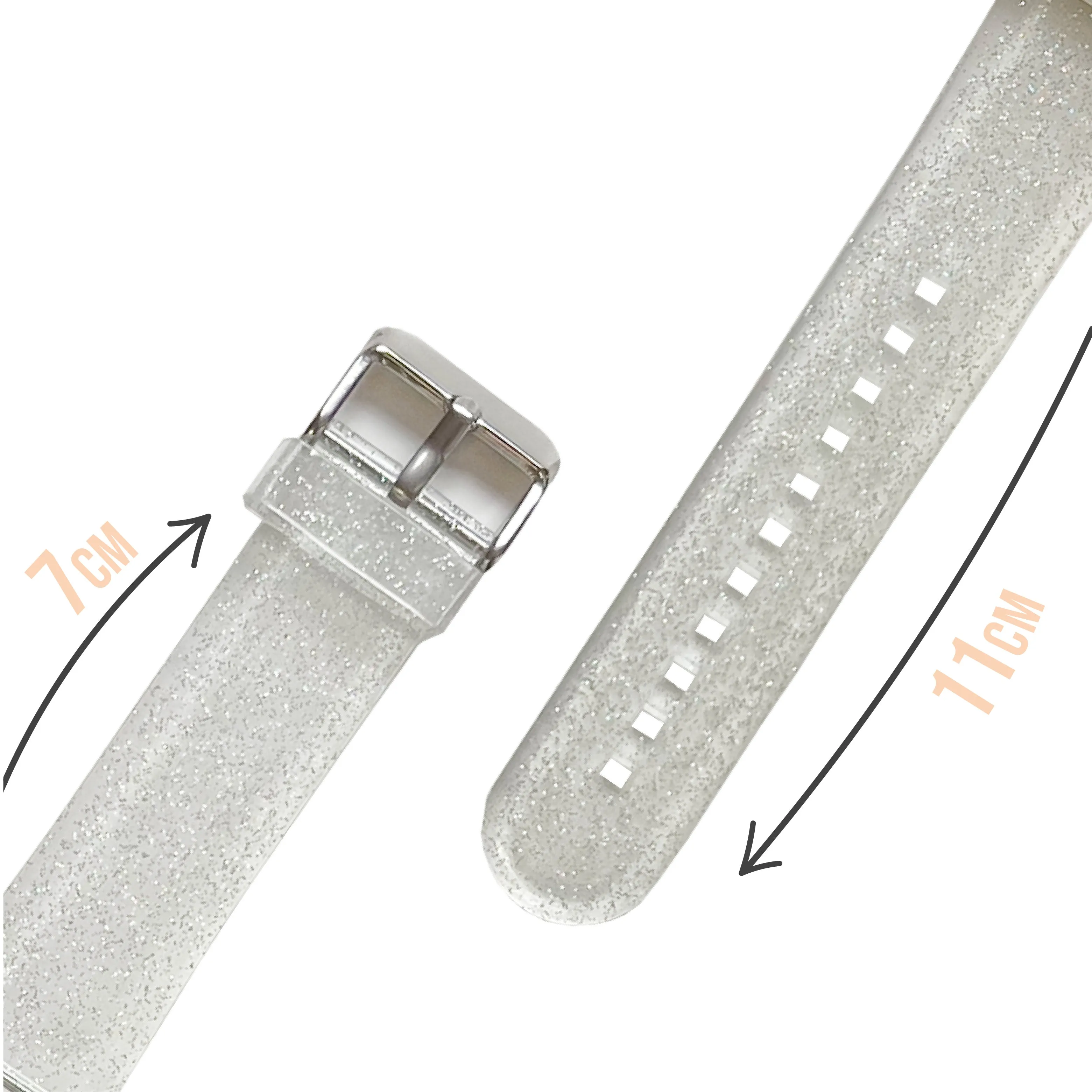 Caramel Macchiato Clear Glitter Smartwatch Strap