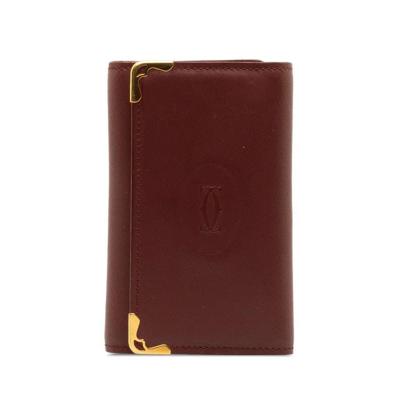 Cartier Must Line Leather Key Case Bordeaux