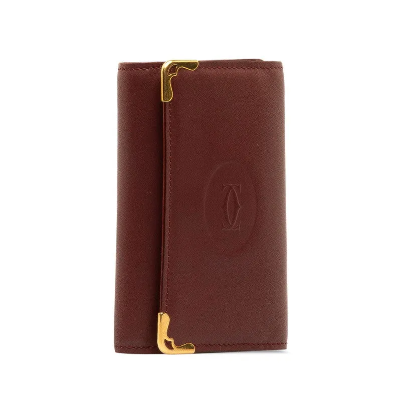 Cartier Must Line Leather Key Case Bordeaux