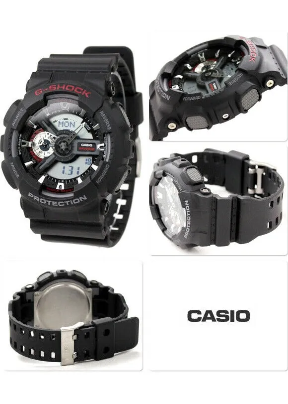 CASIO G-SHOCK ANALOGUE / DIGITAL BLACK RESIN BAND GA110-1A