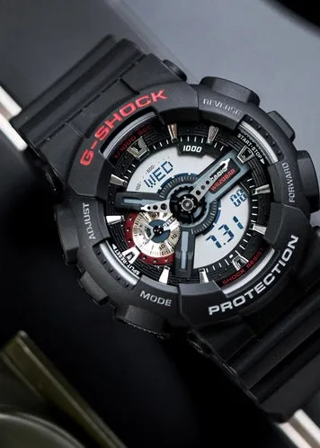 CASIO G-SHOCK ANALOGUE / DIGITAL BLACK RESIN BAND GA110-1A