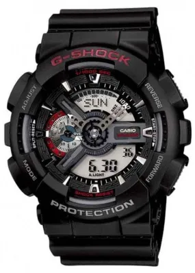 CASIO G-SHOCK ANALOGUE / DIGITAL BLACK RESIN BAND GA110-1A