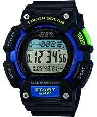 Casio Mens Tough Solar Runner Digital Black And Blue Watch