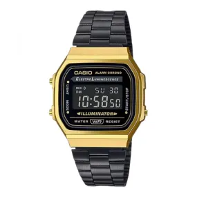 CASIO Unisex Vintage Digital Black Dial Watch A168WEGB-1BDF