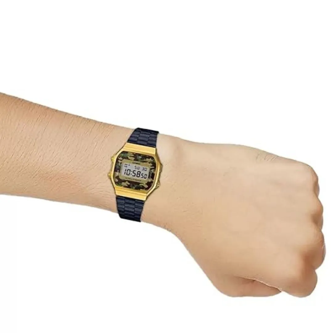 CASIO Unisex Vintage Digital Black Dial Watch A168WEGB-1BDF