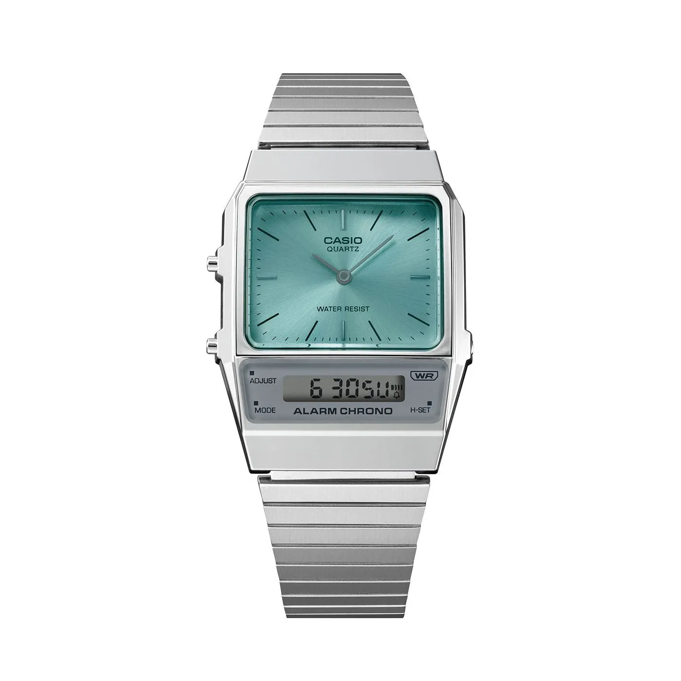 Casio Vintage Silver Analogue-Digital Quartz Blue Dial Watch