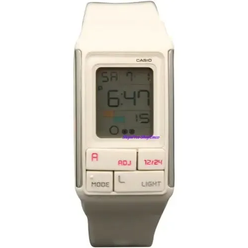 Casio Women's LDF52-7A White Resin Quartz Watch with Digital Dial