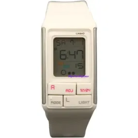 Casio Women's LDF52-7A White Resin Quartz Watch with Digital Dial