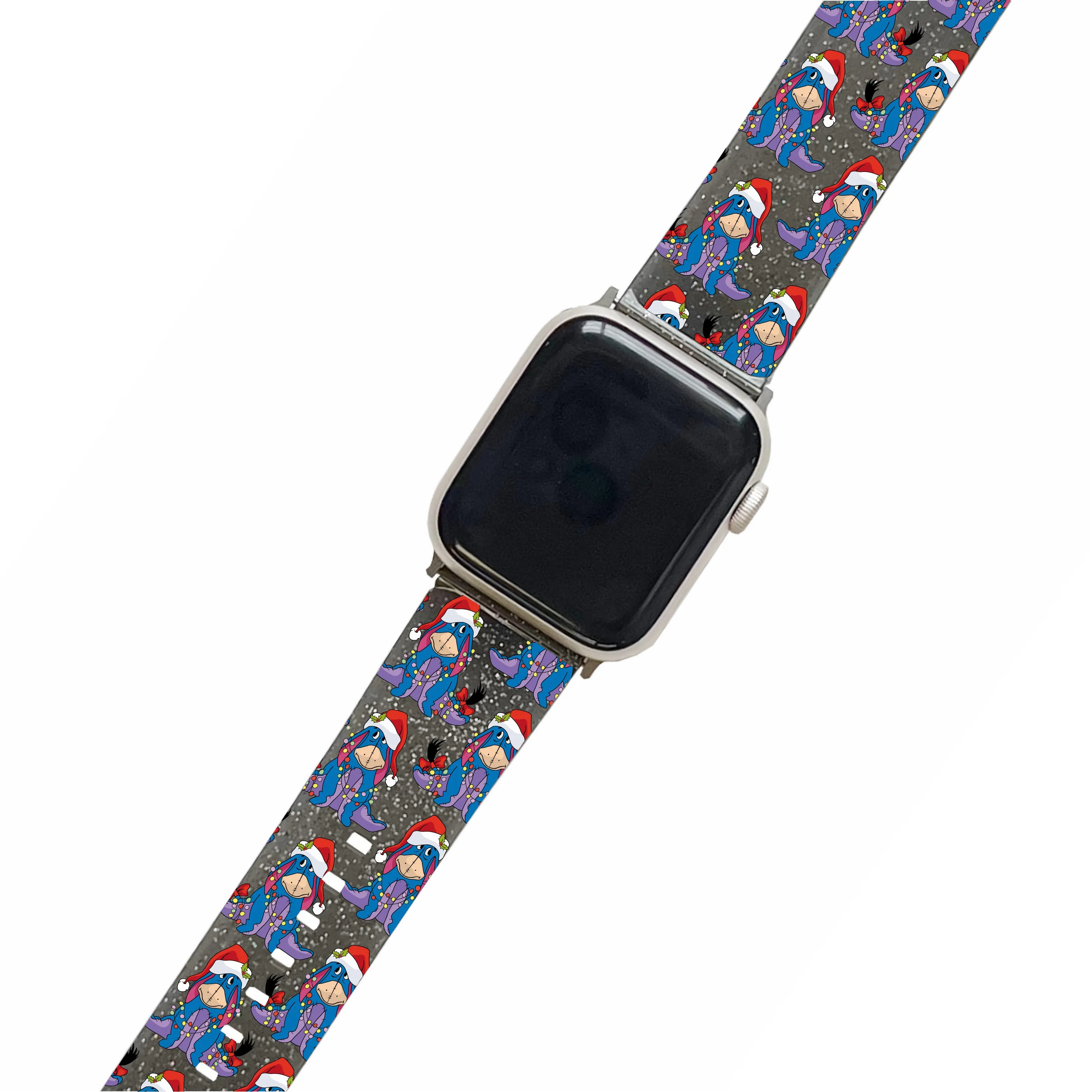 Christmas Eeyore - Black Glitter Smartwatch Strap