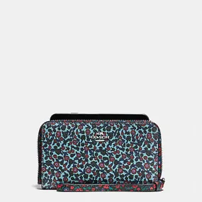 Coach Women's Phone Wallet In Ranch Floral Print Mix Coated Canvas SV/Multi F59342 SVE1L