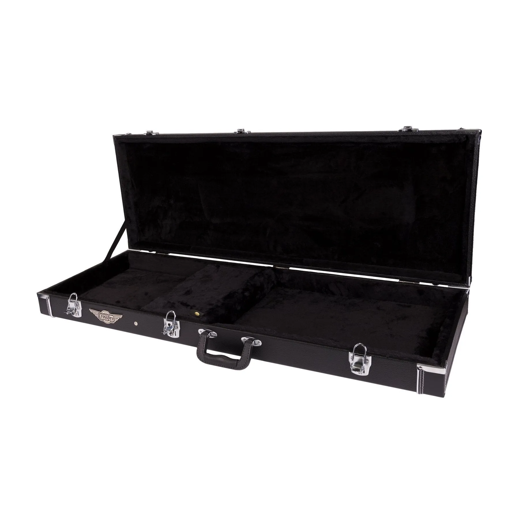 Crossfire Standard Rectangular JM and Jag-Style Offset Guitar Hard Case (Black)