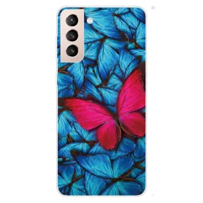 Deco Samsung Galaxy S22 case - Blue / Red Butterflies