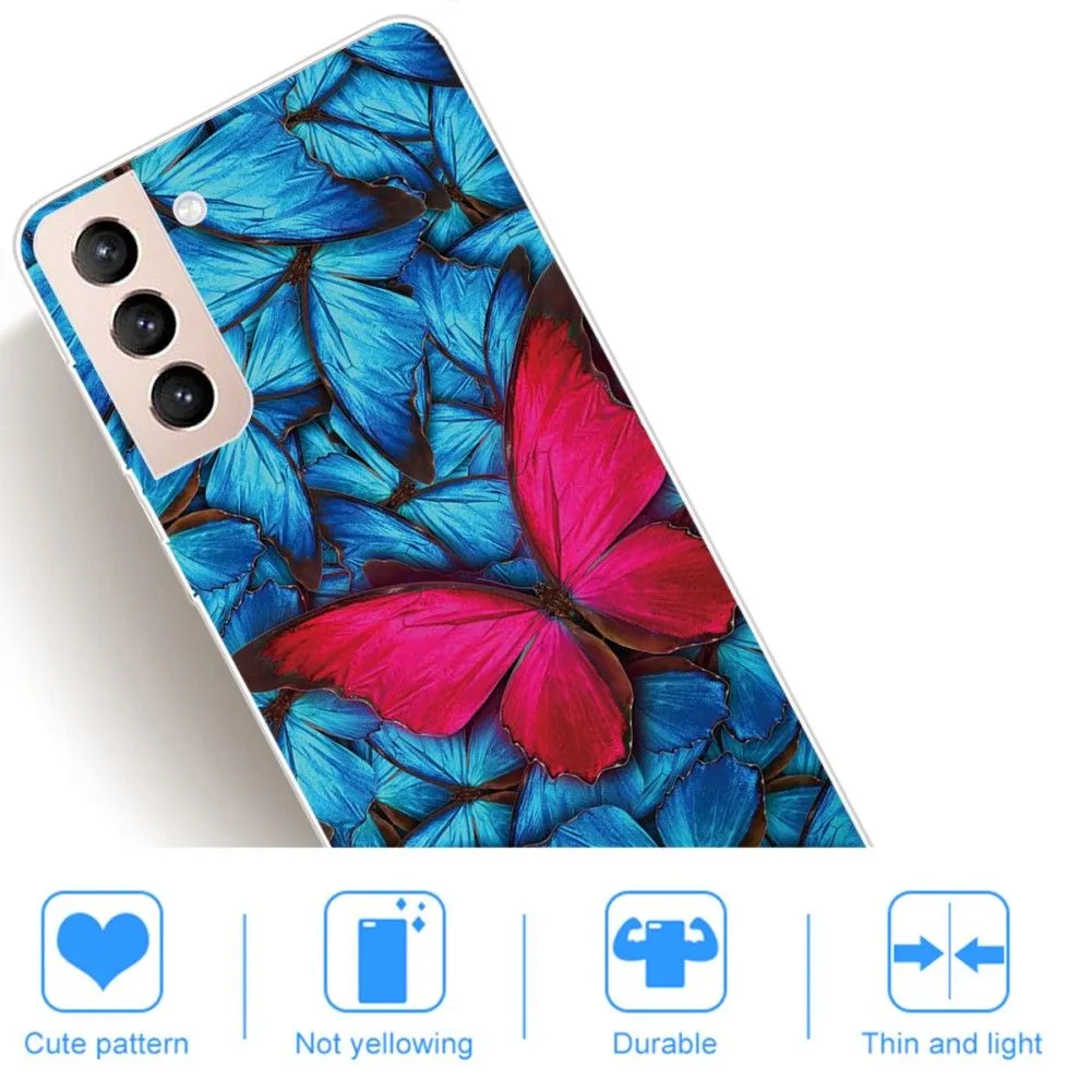 Deco Samsung Galaxy S22 case - Blue / Red Butterflies