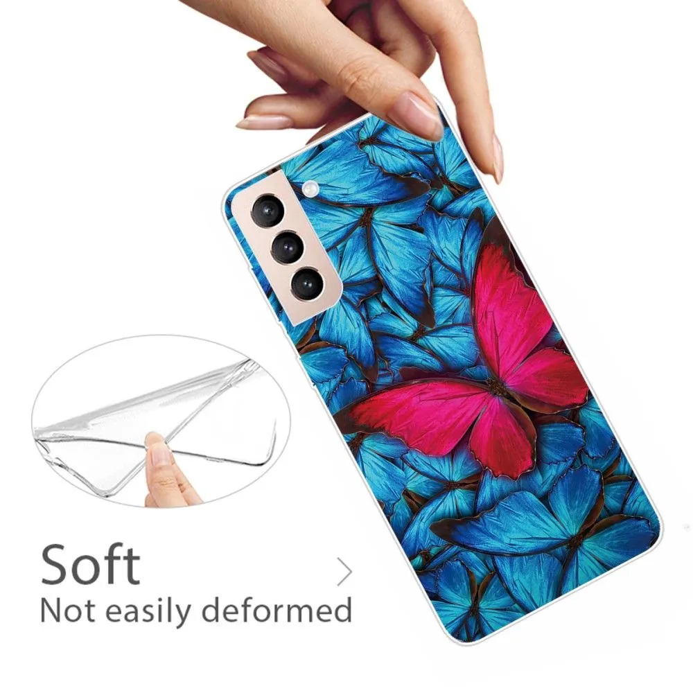 Deco Samsung Galaxy S22 case - Blue / Red Butterflies