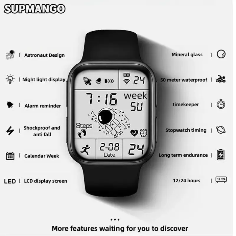 Digital Creative Square Sport Brand Digital Wristwatch