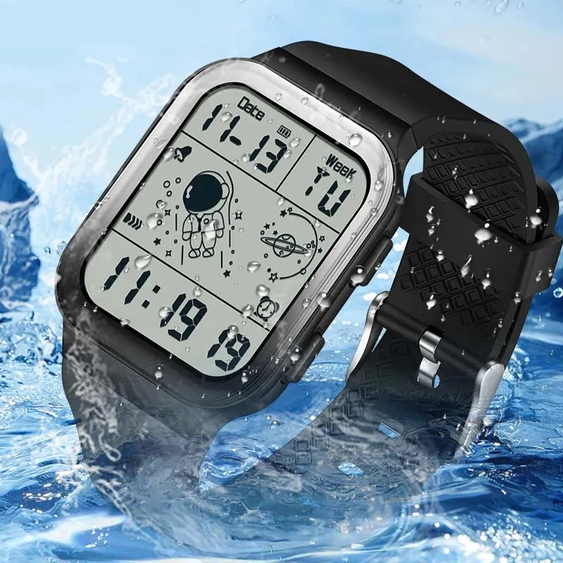 Digital Creative Square Sport Brand Digital Wristwatch