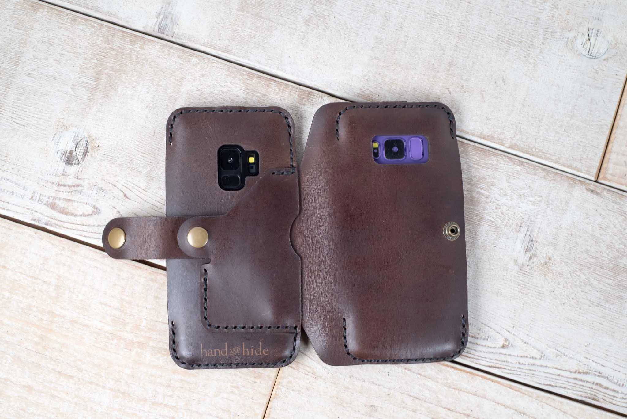 Dual Galaxy S9 & Galaxy S8 Leather Phone Case | Dark Chocolate