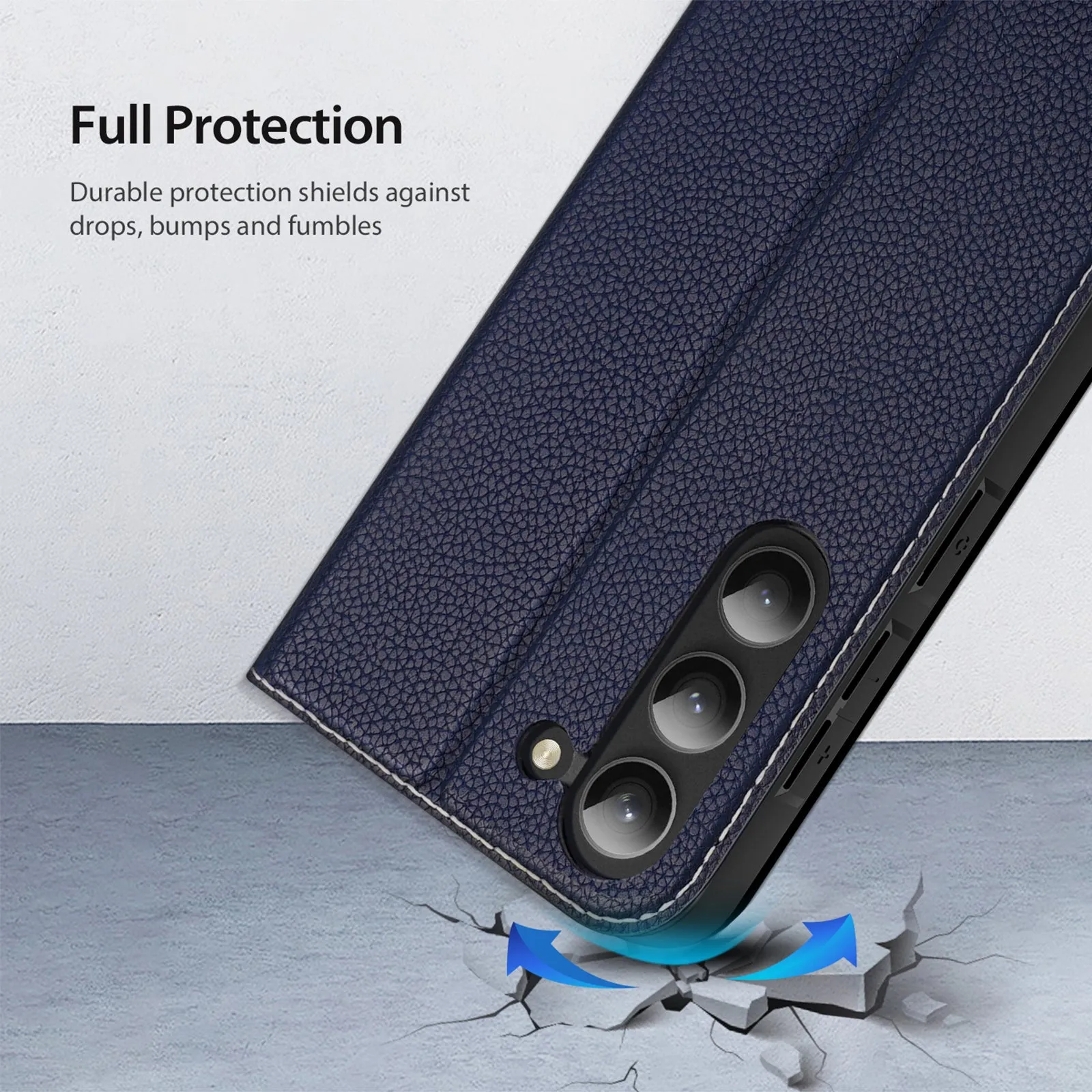 DUX DUCIS Skin X2 Tough Flip Wallet Stand Case for Samsung Galaxy S23  (Plus) - Blue